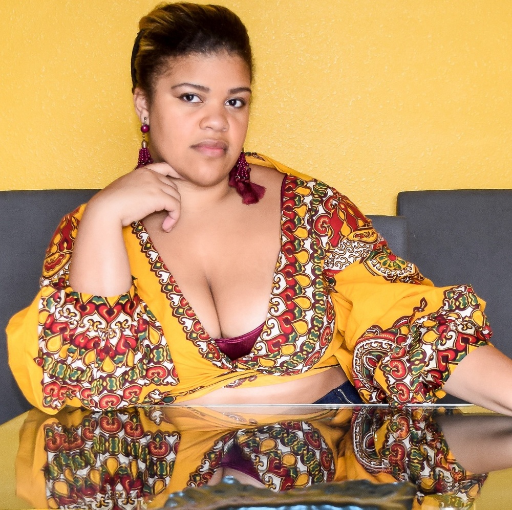 Ankara Puff Sleeve Wrap Crop